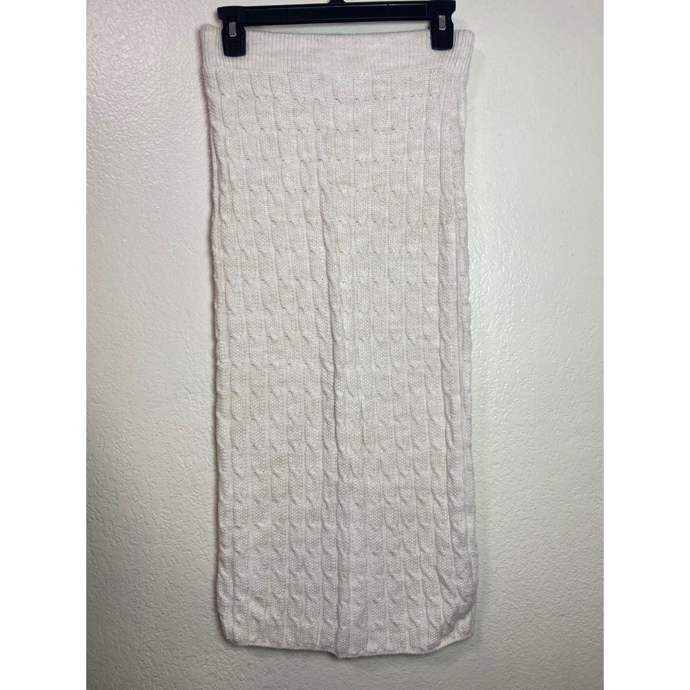 NA-KD Cream Cable Knit Midi Skirt Womens Size S Off White Pencil Straight Knit
